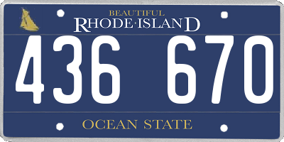 RI license plate 436670