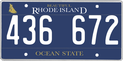 RI license plate 436672