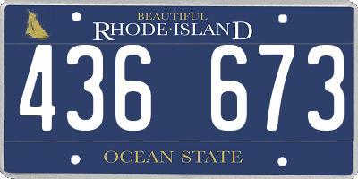 RI license plate 436673