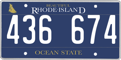 RI license plate 436674
