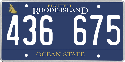 RI license plate 436675