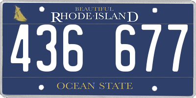 RI license plate 436677