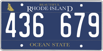 RI license plate 436679