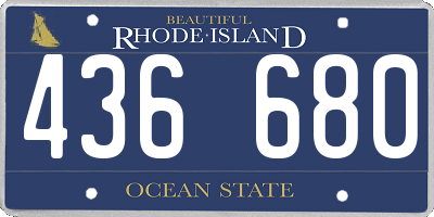 RI license plate 436680