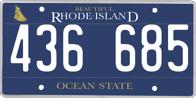 RI license plate 436685