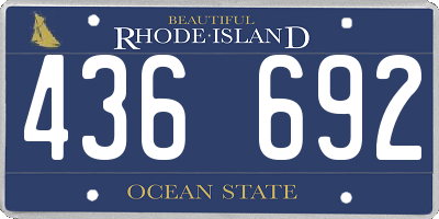RI license plate 436692