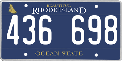 RI license plate 436698