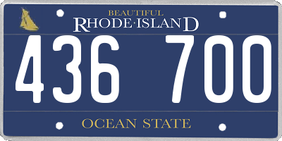 RI license plate 436700