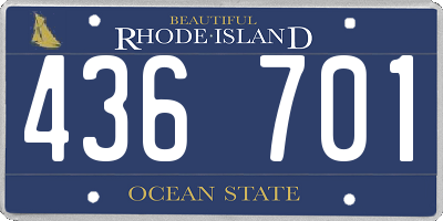 RI license plate 436701