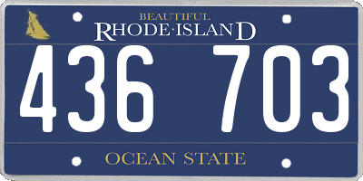 RI license plate 436703