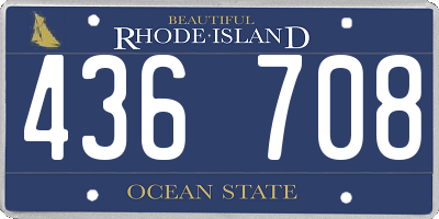 RI license plate 436708
