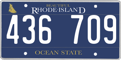 RI license plate 436709
