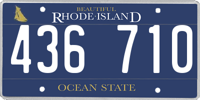 RI license plate 436710