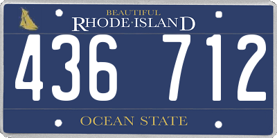 RI license plate 436712