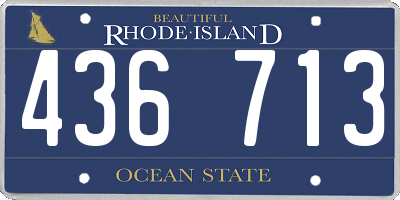 RI license plate 436713