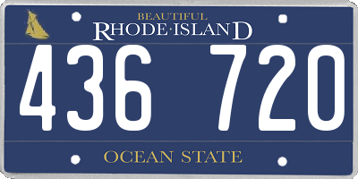 RI license plate 436720