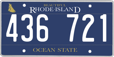 RI license plate 436721