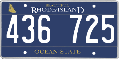 RI license plate 436725