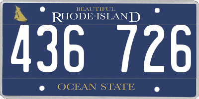 RI license plate 436726