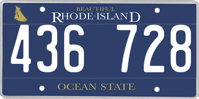 RI license plate 436728
