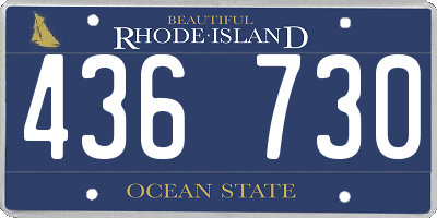 RI license plate 436730