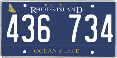 RI license plate 436734