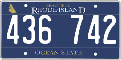 RI license plate 436742