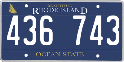 RI license plate 436743