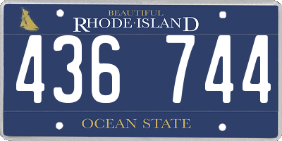RI license plate 436744