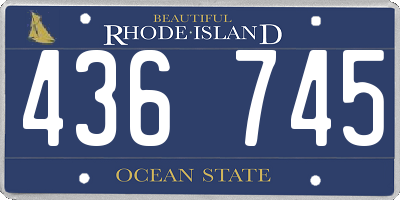 RI license plate 436745
