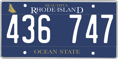 RI license plate 436747