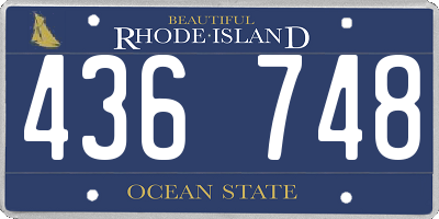 RI license plate 436748