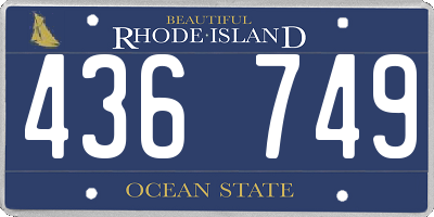 RI license plate 436749