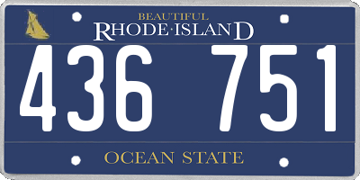 RI license plate 436751