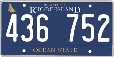 RI license plate 436752