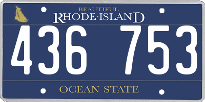 RI license plate 436753