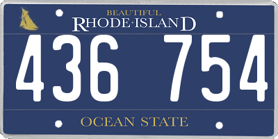 RI license plate 436754
