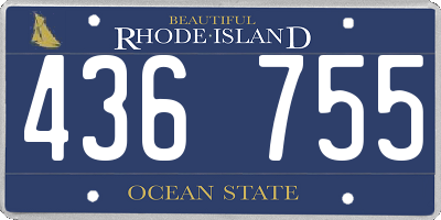 RI license plate 436755