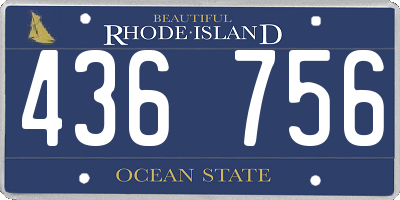 RI license plate 436756