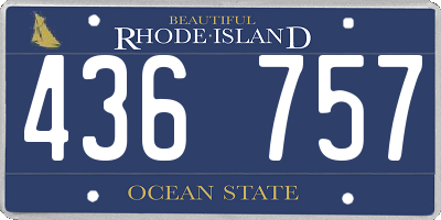 RI license plate 436757