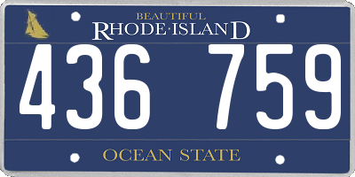 RI license plate 436759