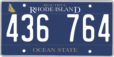 RI license plate 436764