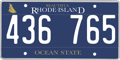 RI license plate 436765