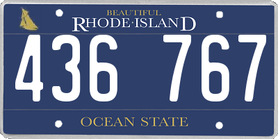 RI license plate 436767