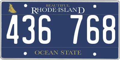 RI license plate 436768