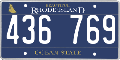 RI license plate 436769