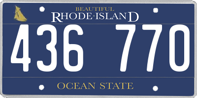RI license plate 436770
