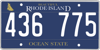 RI license plate 436775