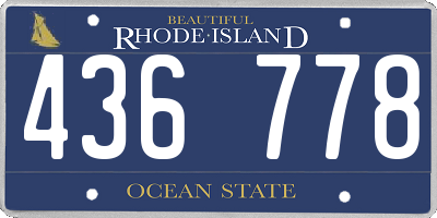 RI license plate 436778