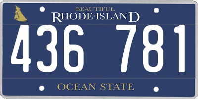 RI license plate 436781